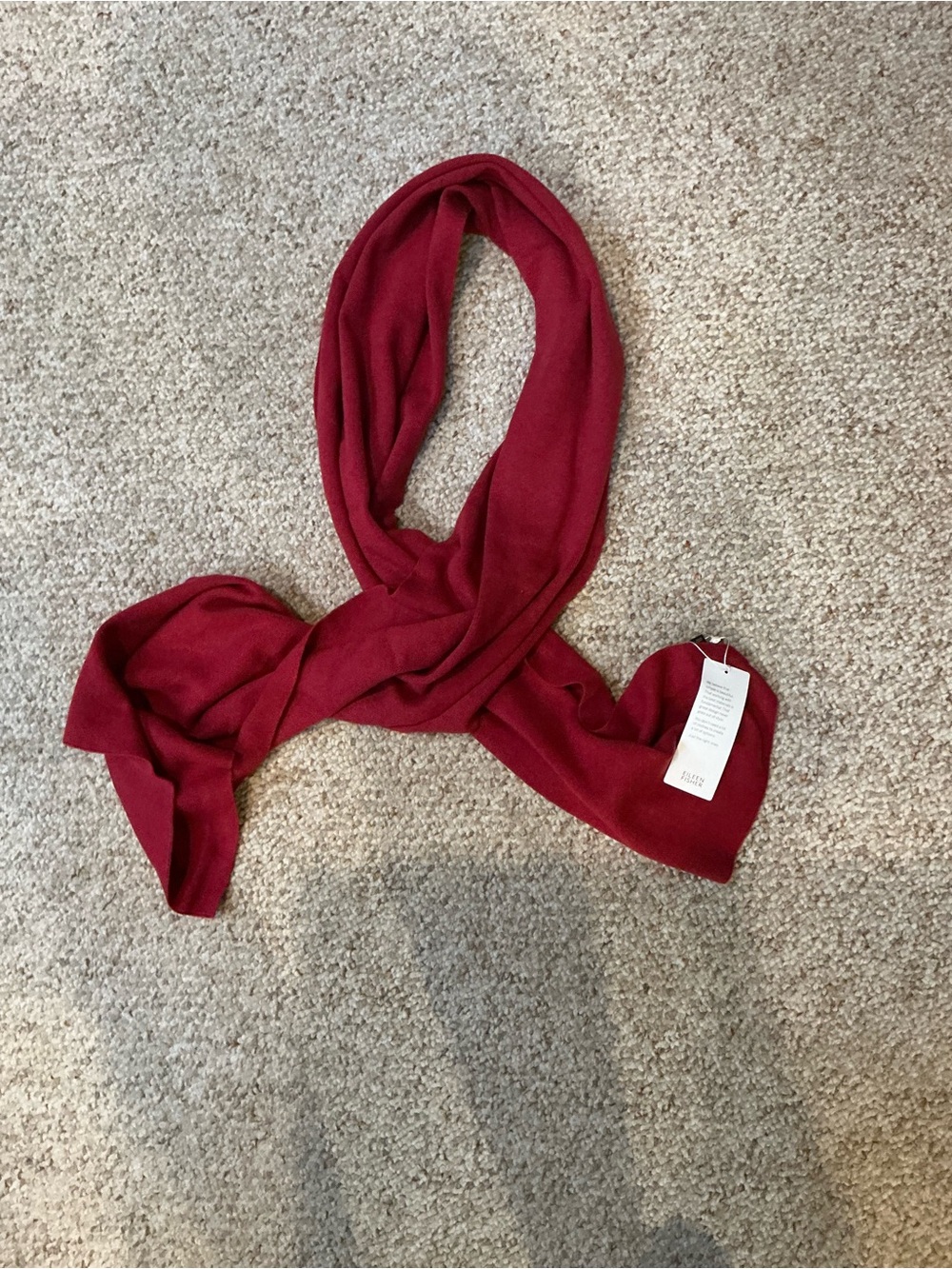 Eileen Fisher Rich Raspberry cotton/cashmere Knit Scarf